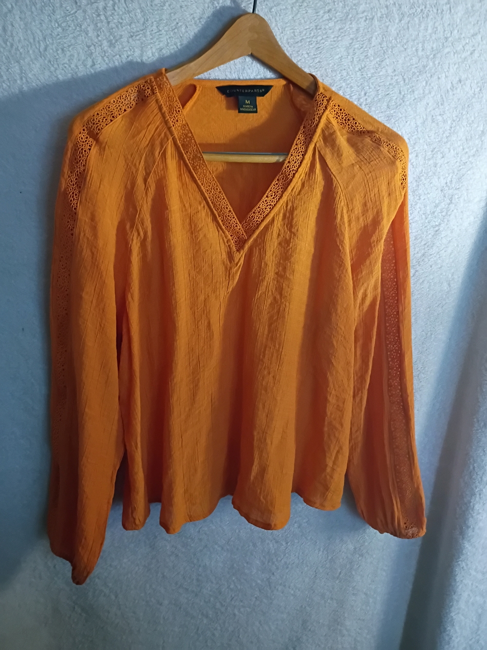 Counterparts Orange V-Neck Lace-Trim Tunic Top